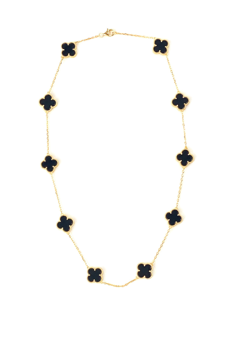 Short black agate necklace